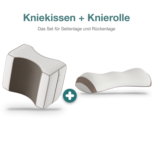 Medical Nights Seitenschläfer-Set: Kniekissen und Knierolle im Set, für Seitenlage und Rückenlage