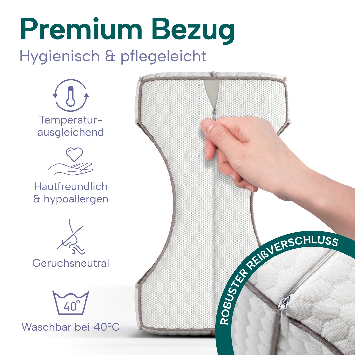 Kniekissen für Seitenschläfer – Ergonomisch. Komfortabel. Erholsam.