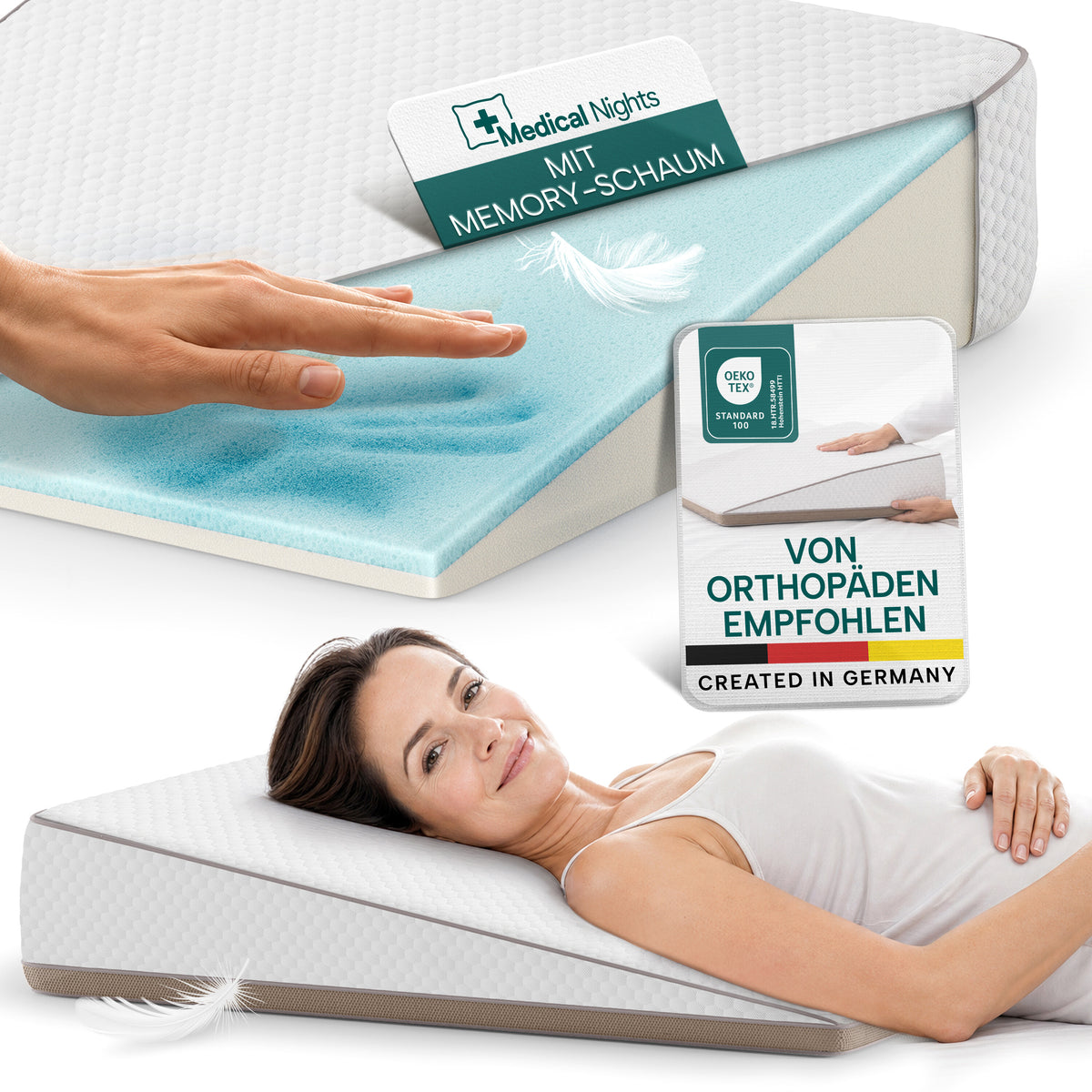 Keilkissen Bett mit Memory-Schaum